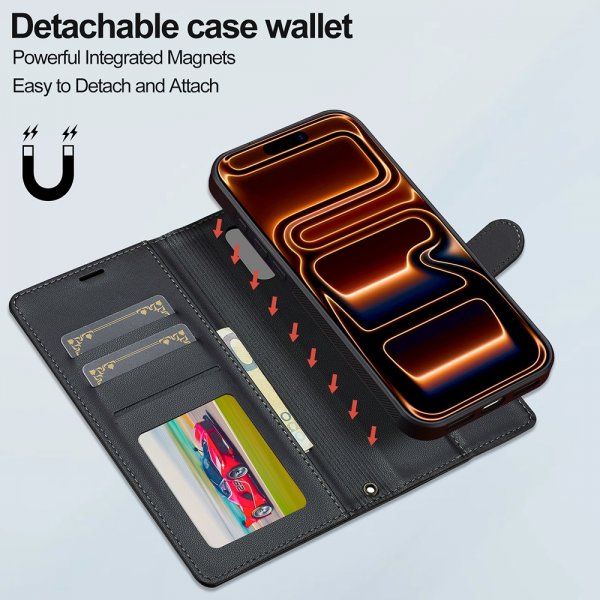 Nordic Covers iPhone 17 Pro Etui med avtakbart MagSafe-deksel Raven Black