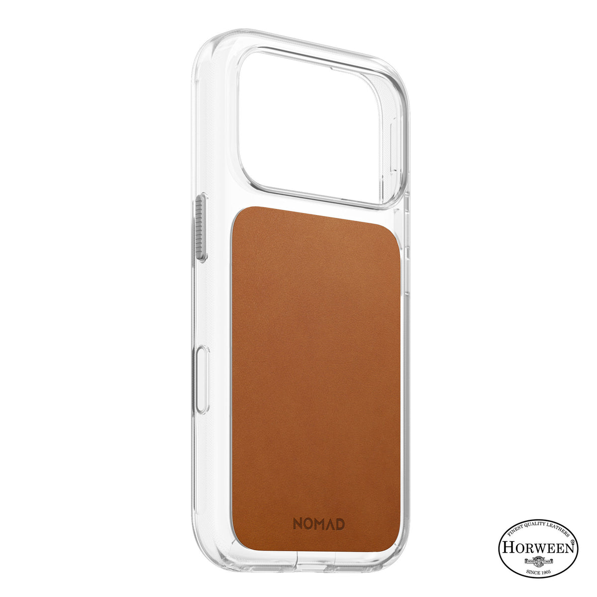 Nomad iPhone 17 Pro/iPhone 18 Pro Deksel Clear Leather Case Saddle