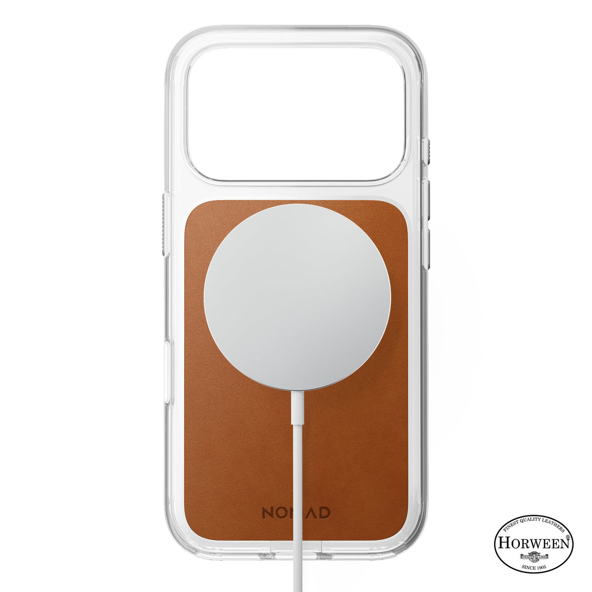 Nomad iPhone 17 Pro/iPhone 18 Pro Deksel Clear Leather Case Saddle