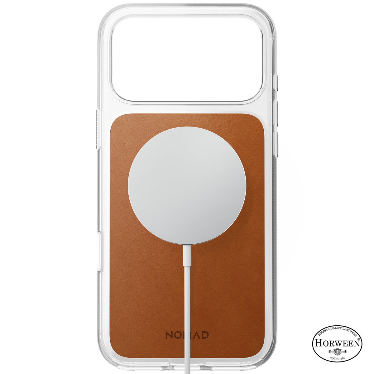 Nomad iPhone 17 Pro Max/iPhone 18 Pro Max Deksel Clear Leather Case Saddle