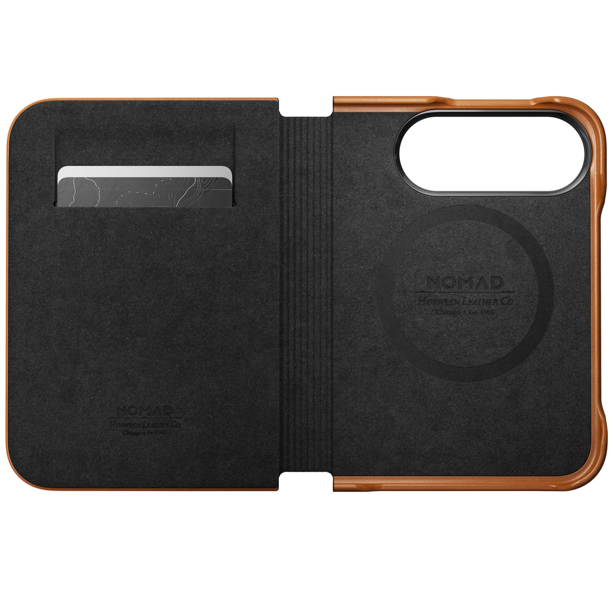 Nomad iPhone Duo Etui Traditional Leather Folio Horween Saddle