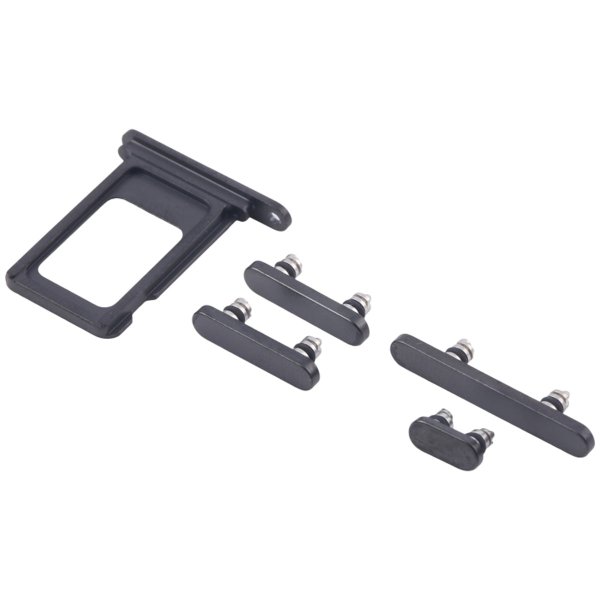 Knapper og SIM-kortholder for iPhone 15 Pro og 15 Pro Max - svart