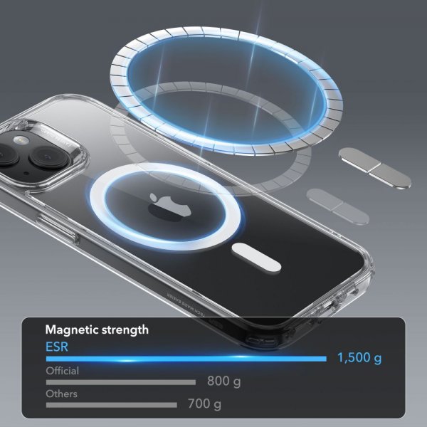 ESR iPhone 15 Deksel Classic Hybrid HaloLock Transparent