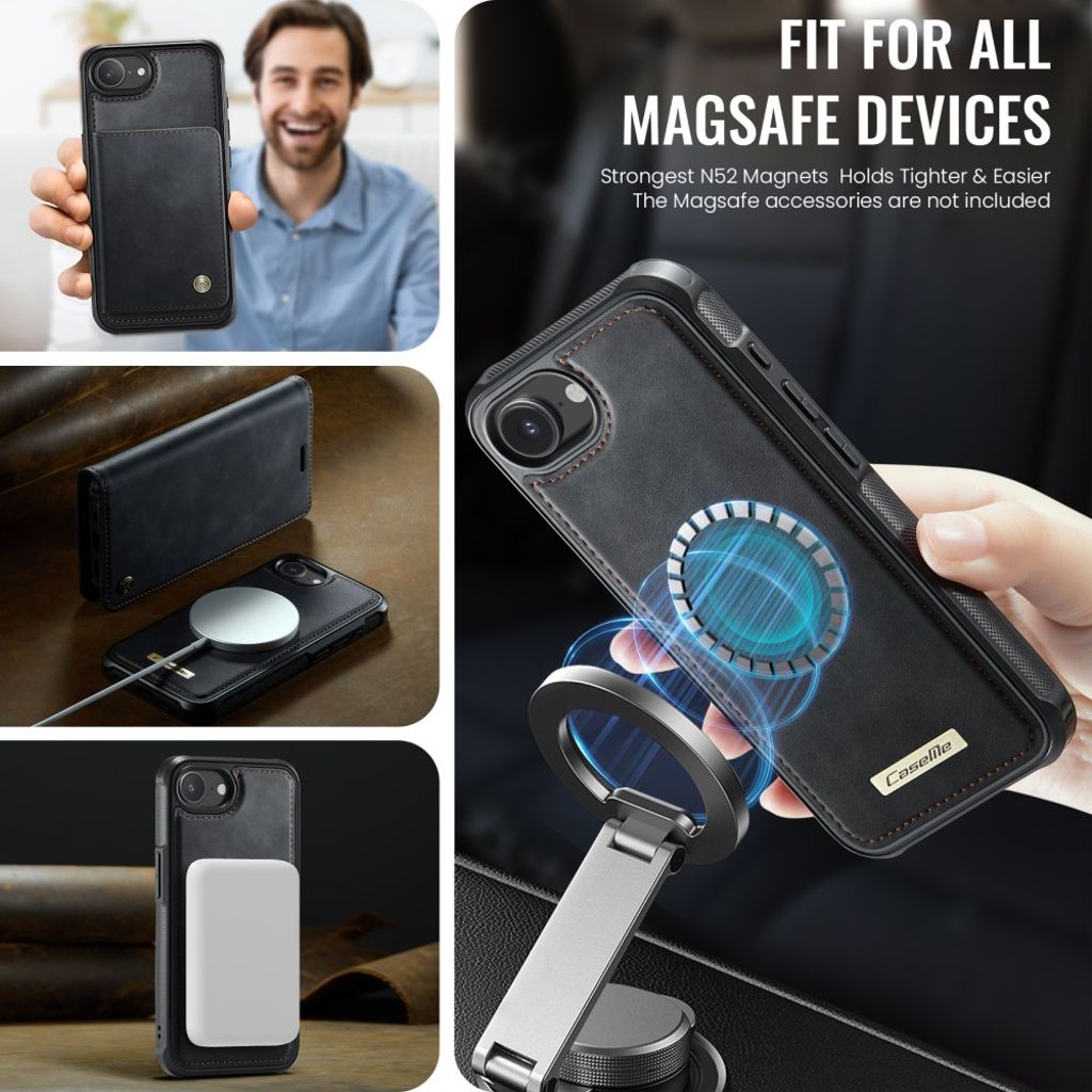CaseMe iPhone 16e/iPhone 17e Etui C49 Series Svart