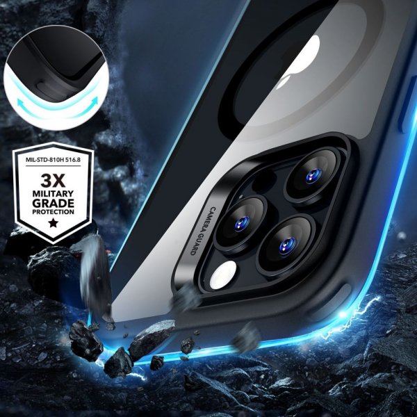 ESR iPhone 16 Pro Max Deksel og Skjermbeskytter Classic Hybrid MagSafe Set Svart Transparent