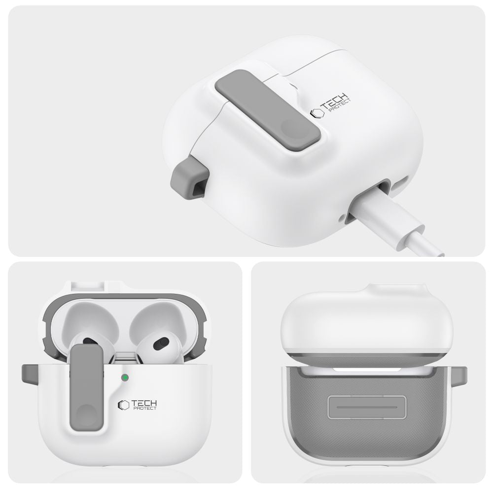 Tech-Protect AirPods 4 Deksel Slim Hook Hvit