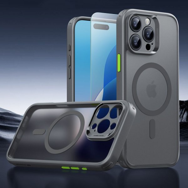 ESR iPhone 16 Pro Deksel og Skjermbeskytter Classic Hybrid Pro Set Grå