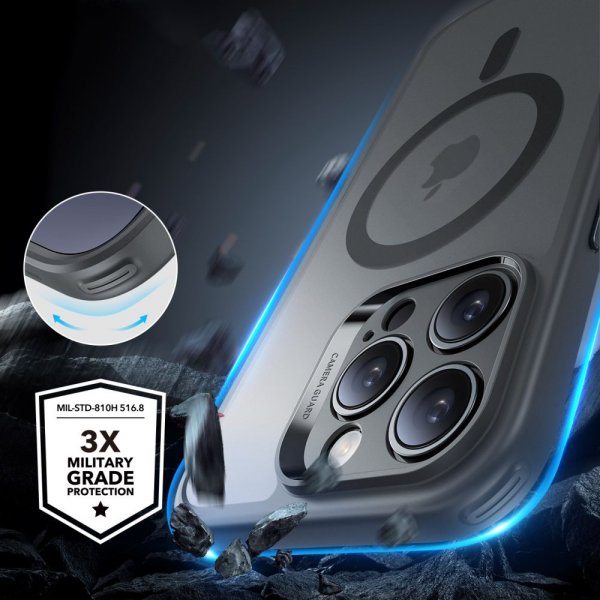 ESR iPhone 16 Pro Deksel og Skjermbeskytter Classic Hybrid Pro Set Grå