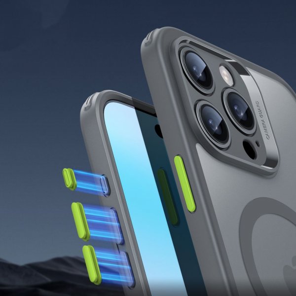 ESR iPhone 16 Pro Max Deksel og Skjermbeskytter Classic Hybrid Pro Set Grå