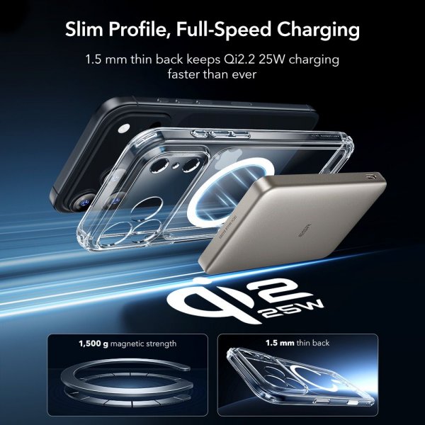 ESR iPhone 17 Pro Deksel og Skjermbeskytter Classic Hybrid MagSafe Set Transparent