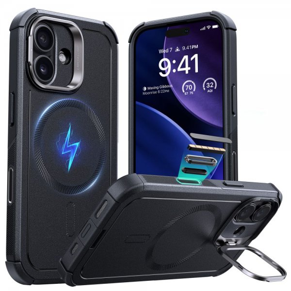 ESR iPhone 17 Deksel Cyber Tough Kickstand MagSafe Svart