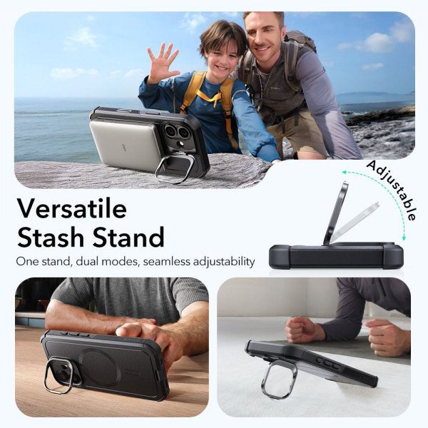 ESR iPhone 17 Deksel Cyber Tough Kickstand MagSafe Svart