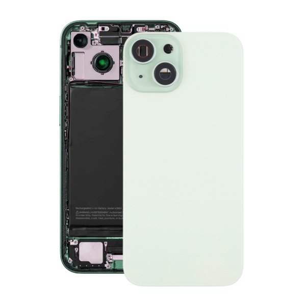 iPhone 15 Plus baksideglass med magnet og kameralinse - grønn