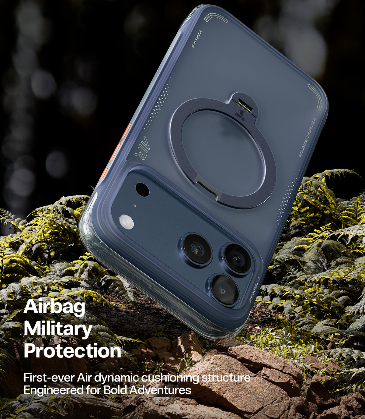 Torras iPhone 17 Pro Deksel Ostand Q3 Air Deep Blue