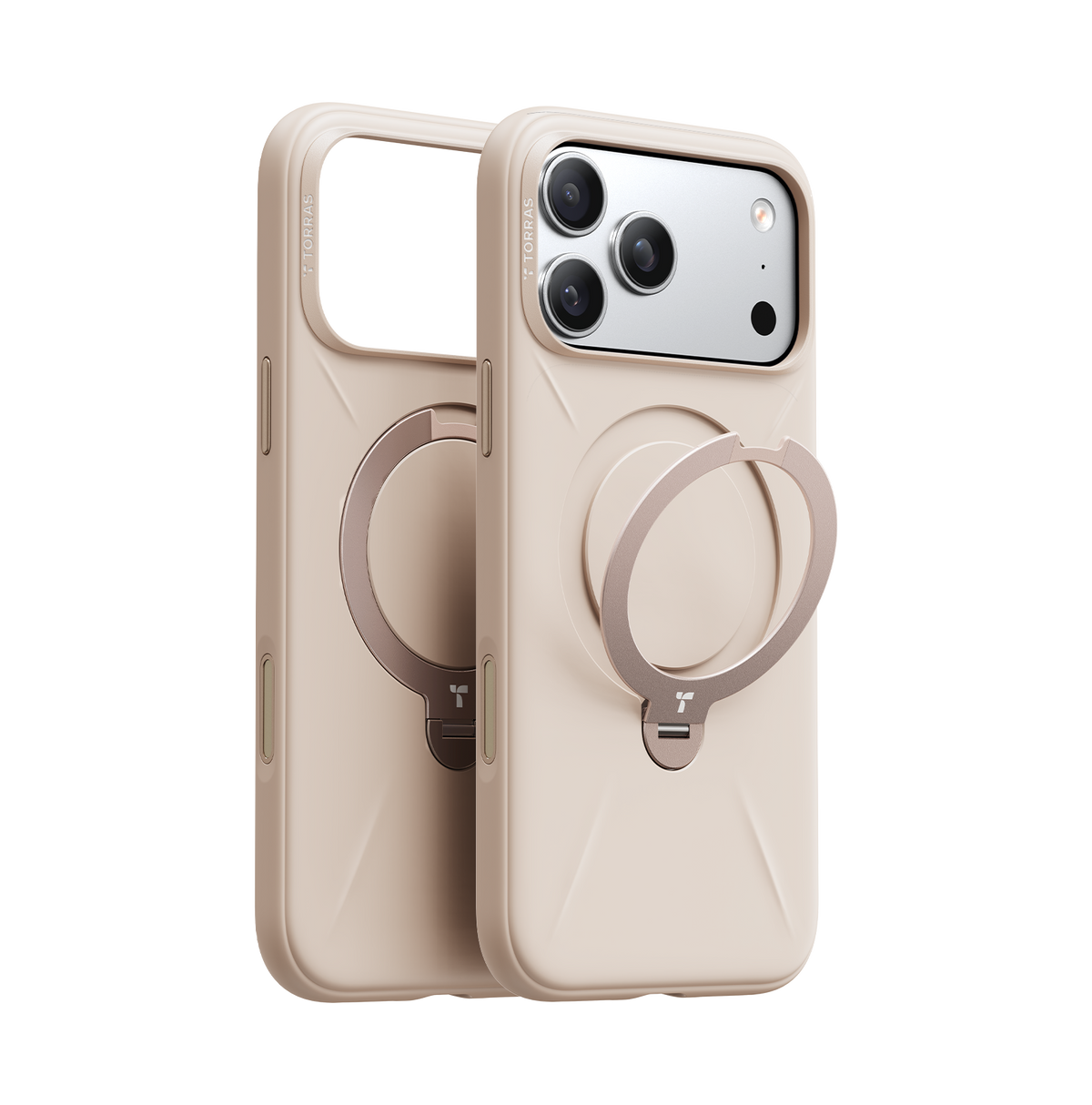 Torras iPhone 17 Pro Max Deksel Ostand Q3 Silicone Desert Gold