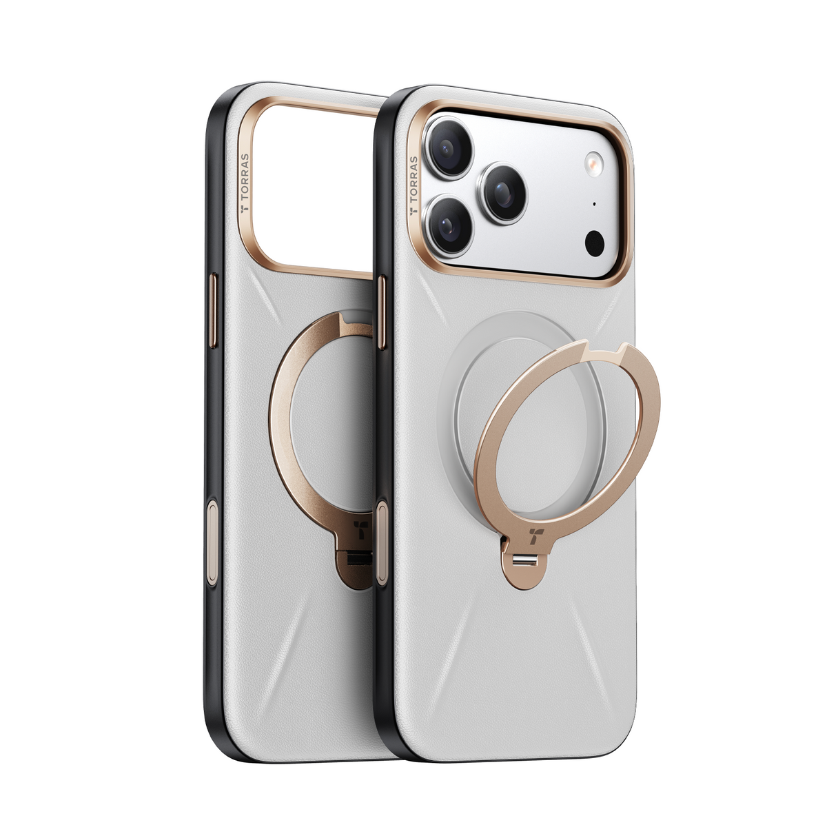 Torras iPhone 17 Pro Deksel Ostand Q3 Vegskin Pearl Gray
