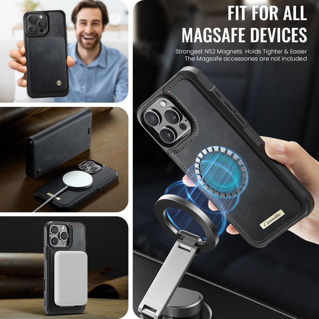 CaseMe iPhone 13 Pro Etui C49 Series Svart