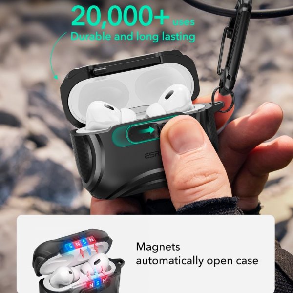 ESR AirPods Pro 3 Deksel Cyber FlickLock MagSafe Svart