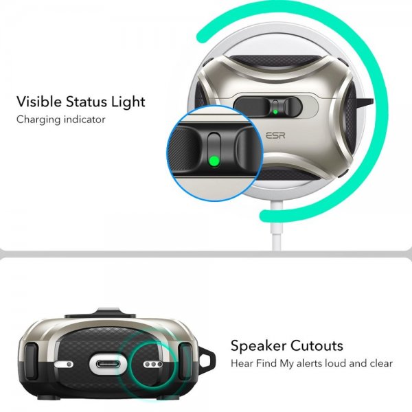 ESR AirPods Pro 3 Deksel Cyber FlickLock MagSafe Sølv