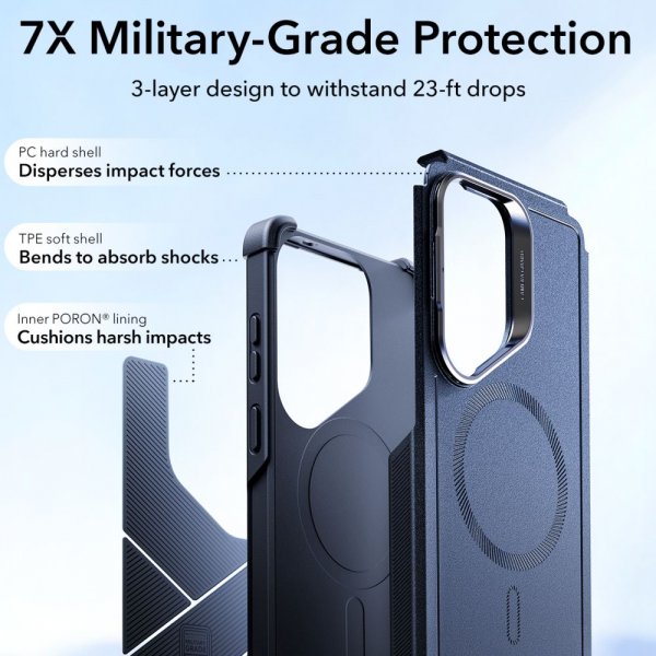 ESR Samsung Galaxy S26 Ultra Deksel Cyber Tough Kickstand MagSafe Blå