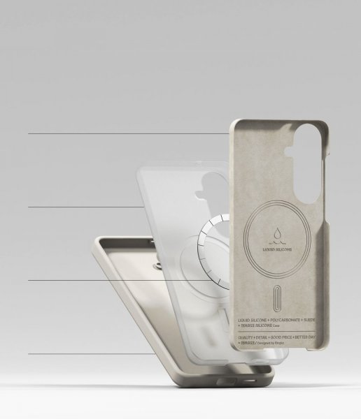 Ringke Samsung Galaxy S26 Plus Deksel Silicone Magnetic Beige