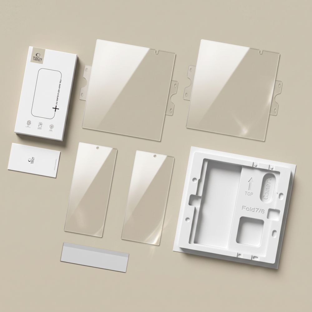 Tech-Protect Samsung Galaxy Z Fold 8 Ultra Skjermbeskytter Easy Set & Glass Fit 4-pack