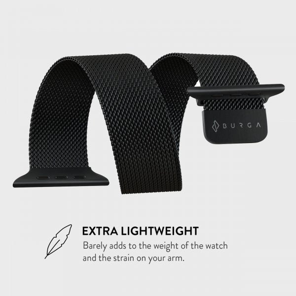 Burga Apple Watch 44/45/46mm/Ultra 49mm Armbånd Metal Mesh Svart
