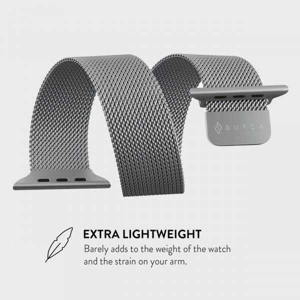 Burga Apple Watch 38/40/41/42mm Armbånd Metal Mesh Sølv