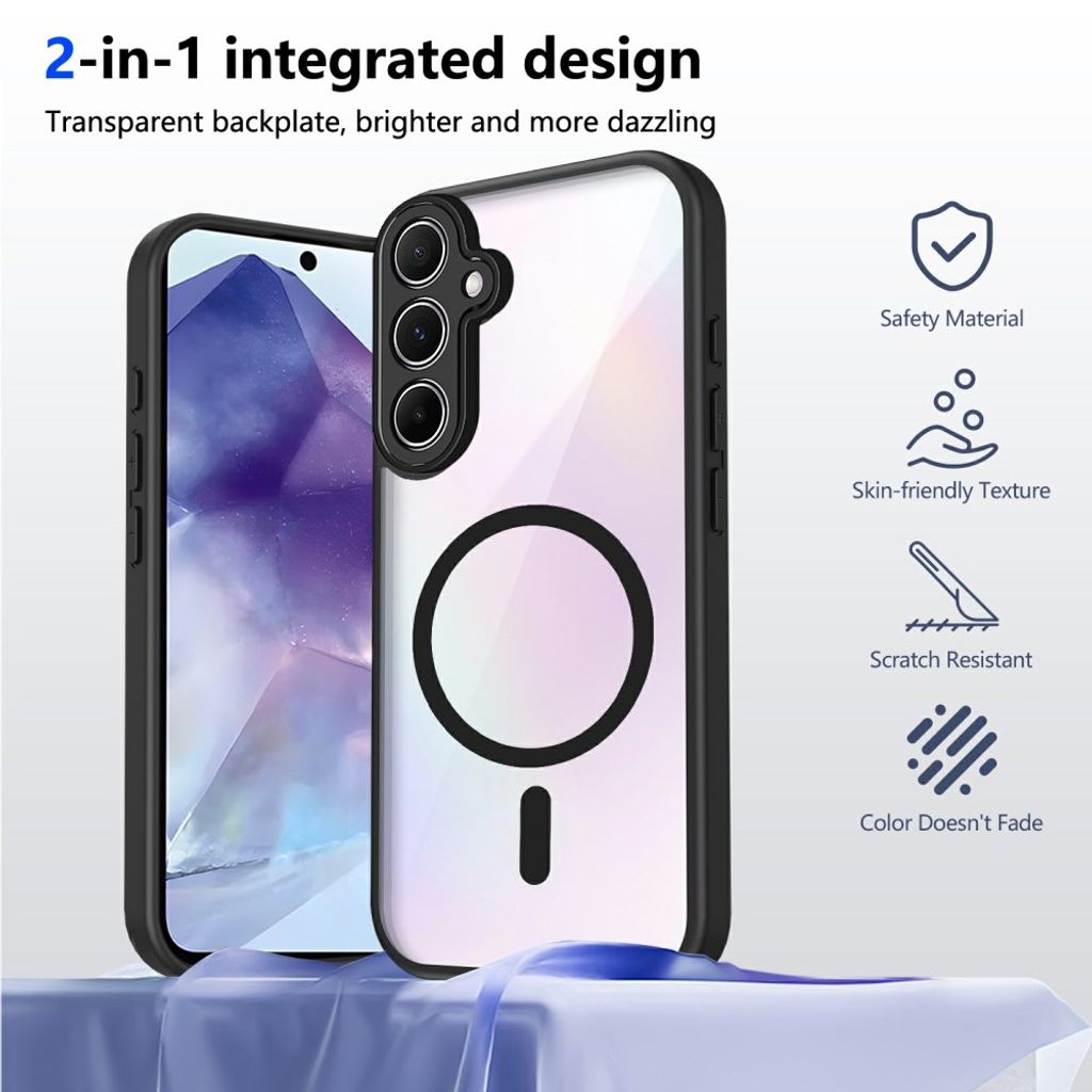 Samsung Galaxy S25 FE/S26 FE Deksel Klar Baksida MagSafe Svart