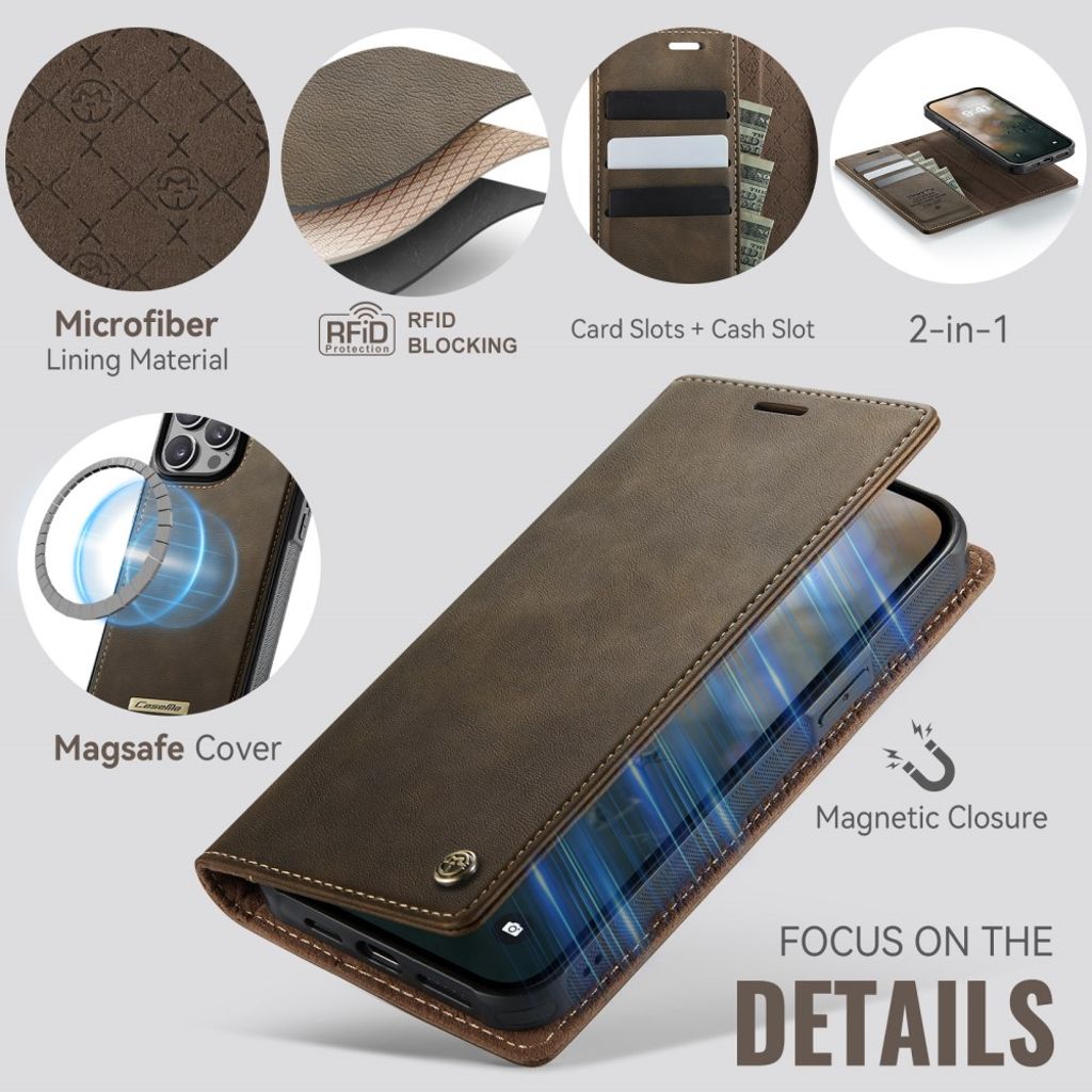 CaseMe iPhone 14 Pro Max Etui C49 Series Brun