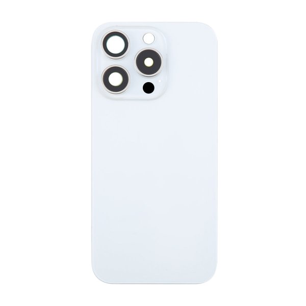iPhone 16 Pro Max baksideglass med magnet og kameralinse - hvit titan