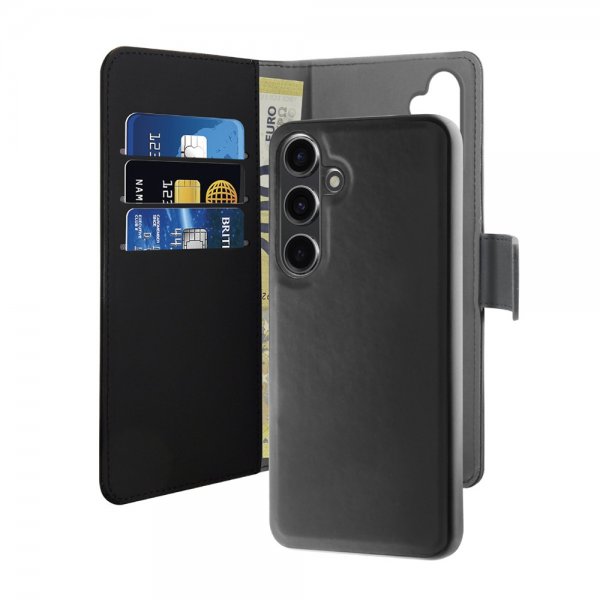Puro Samsung Galaxy S24 Etui Wallet Detachable 2 in 1 Svart
