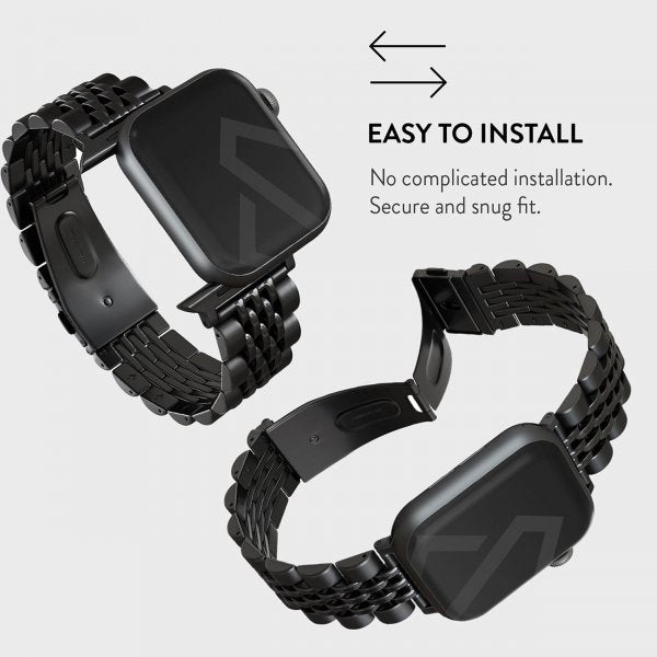 Burga Apple Watch 38/40/41/42mm Armbånd Metal Svart