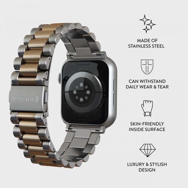Burga Apple Watch 44/45/46mm/Ultra 49mm Armbånd Metal Sølv Gull