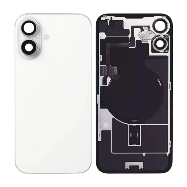 iPhone 16 Bakside Glass med smådeler - Hvit