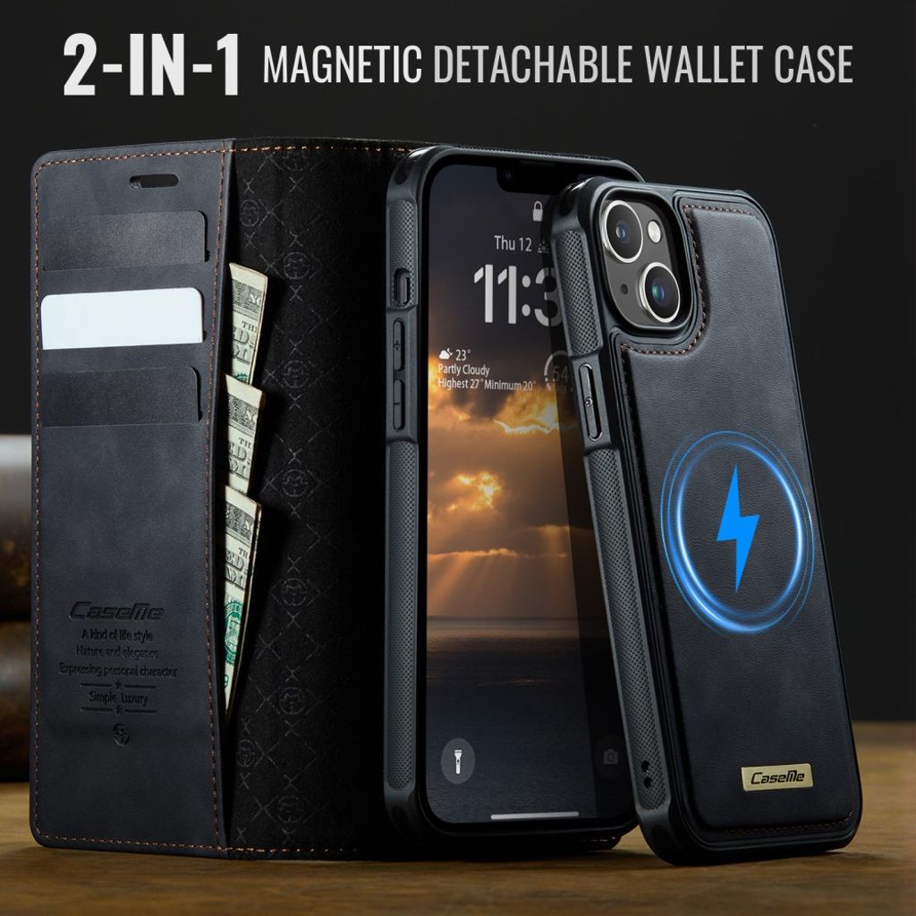 CaseMe iPhone 15 Etui C49 Series Svart