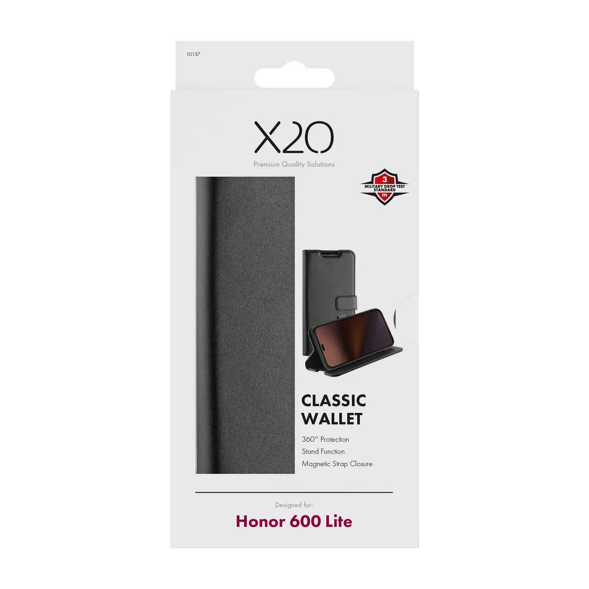 X2O Honor 600 Lite Etui Classic Wallet Svart