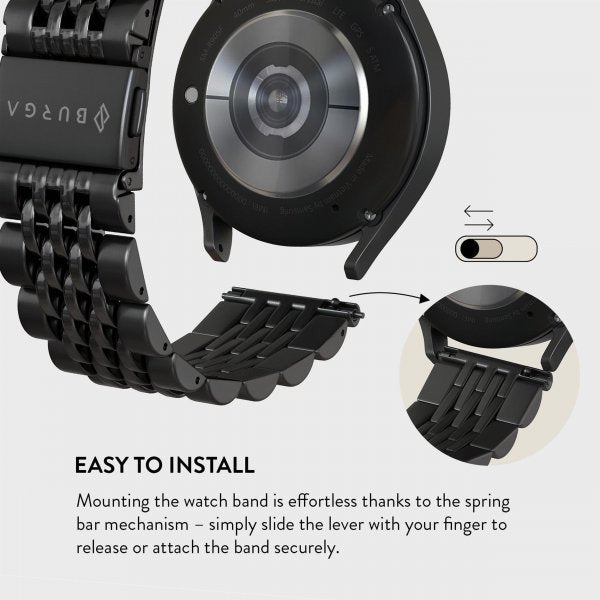 Burga Samsung Galaxy Watch 22mm Armbånd Metal Svart