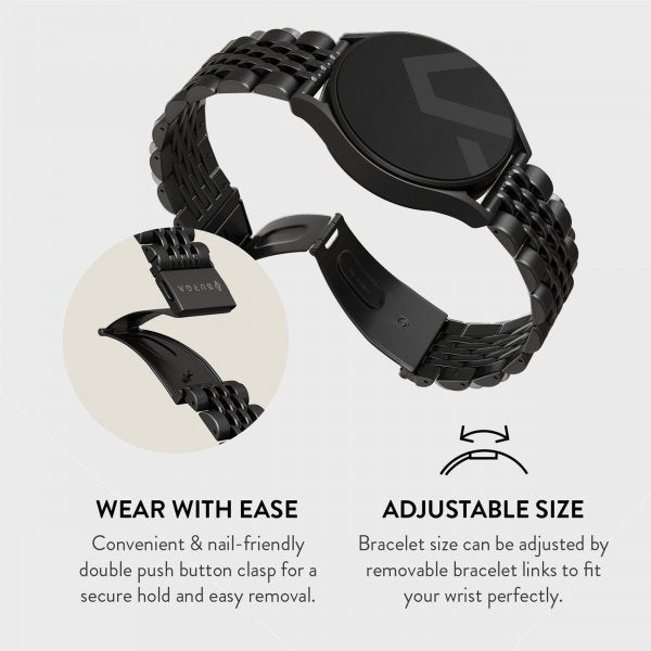 Burga Samsung Galaxy Watch 20mm Armbånd Metal Svart