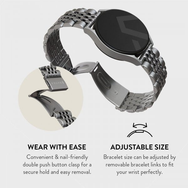 Burga Samsung Galaxy Watch 20mm Armbånd Metal Sølv