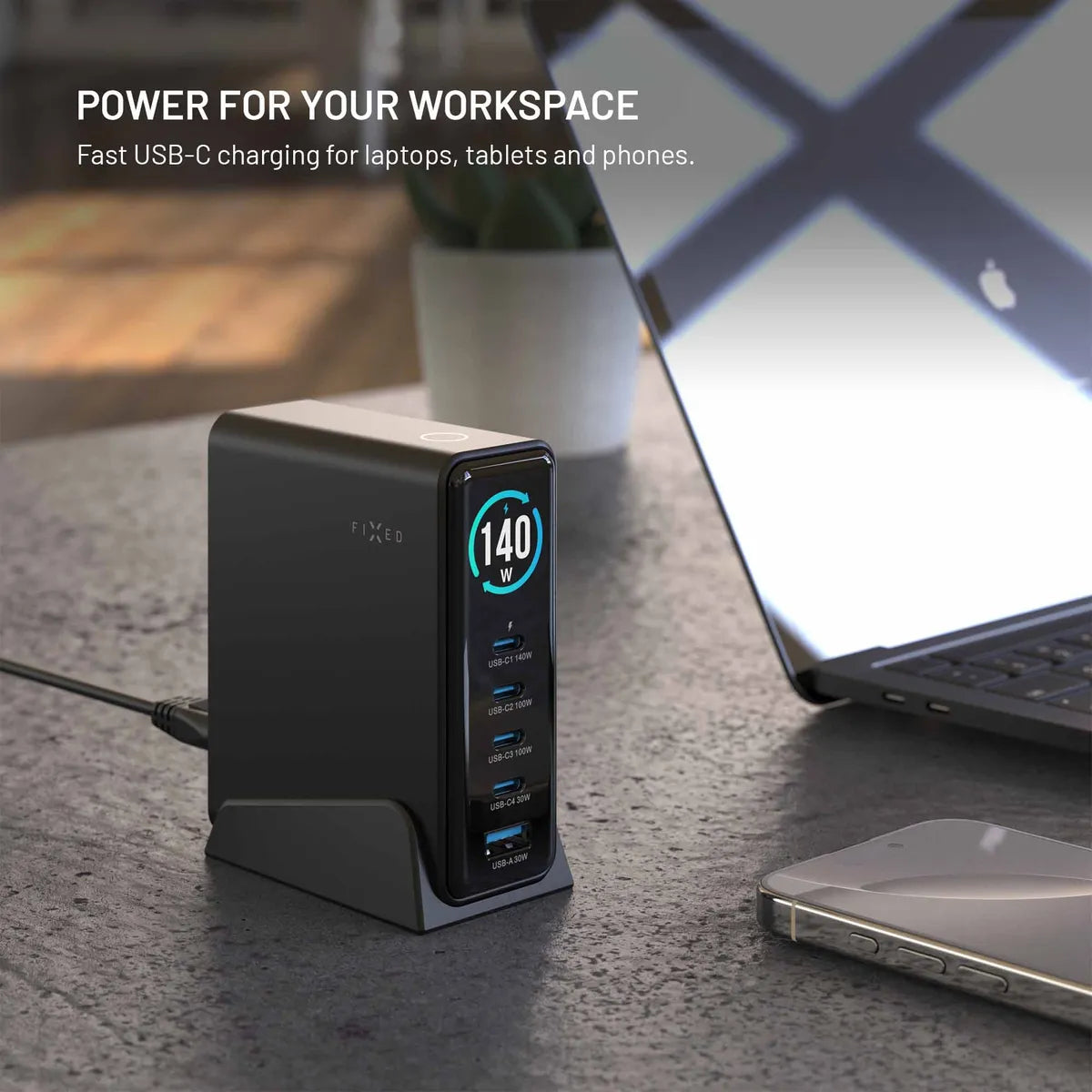 Fixed Skrivebordslaer GaN140 Charging Dock