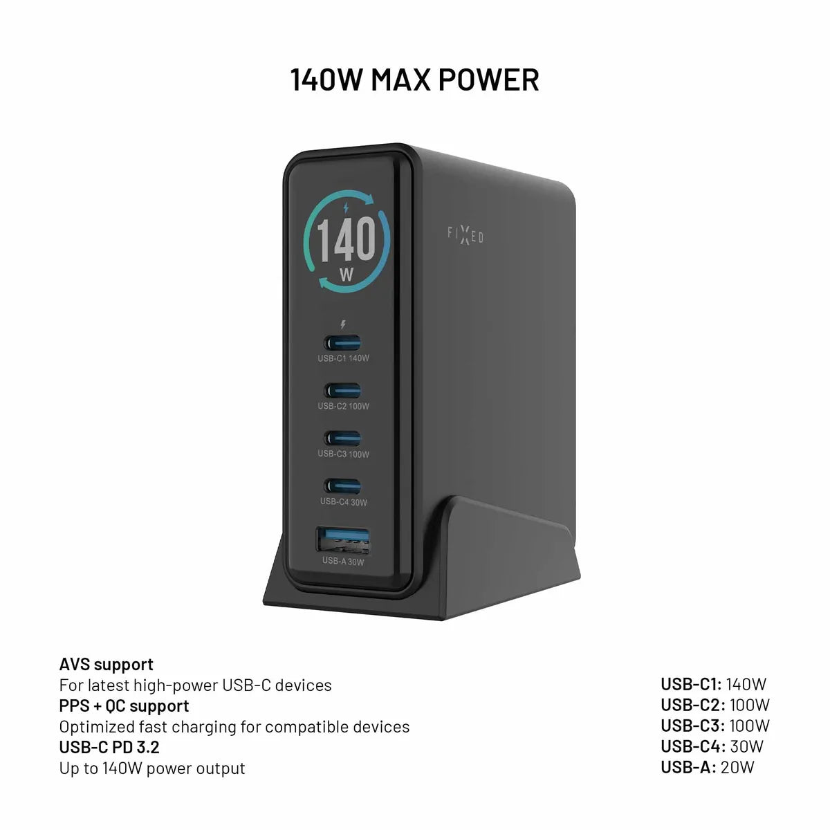 Fixed Skrivebordslaer GaN140 Charging Dock