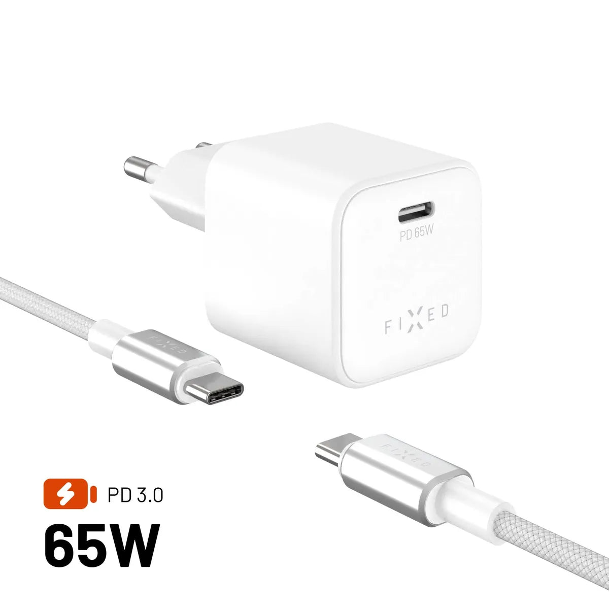 Fixed Lader med USB-C-kabel Mini PD 65W GaN