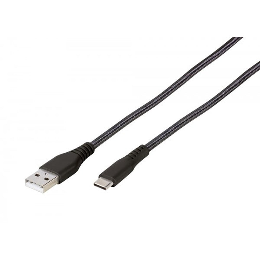 Vivanco Kabel Longlife Braided USB-A/USB-C 2.5m Svart