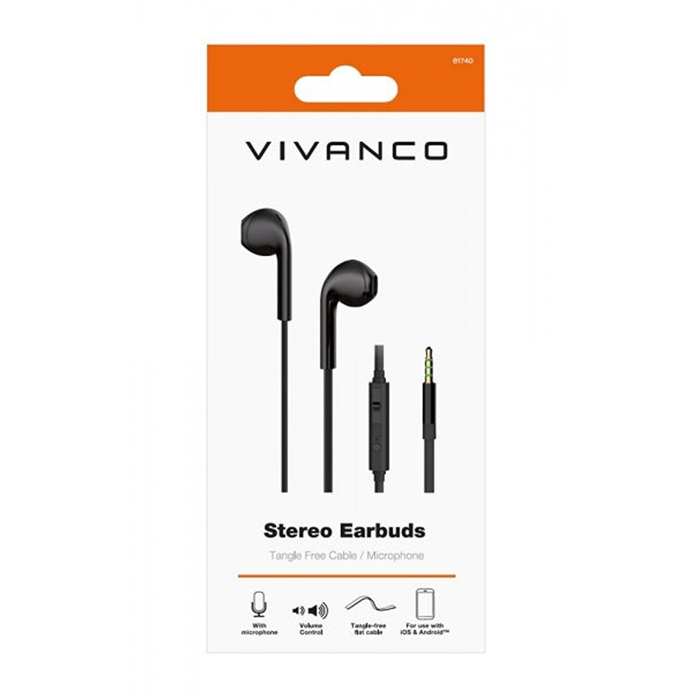 Vivanco Hodetelefoner Stereo Earbuds 3.5mm Svart