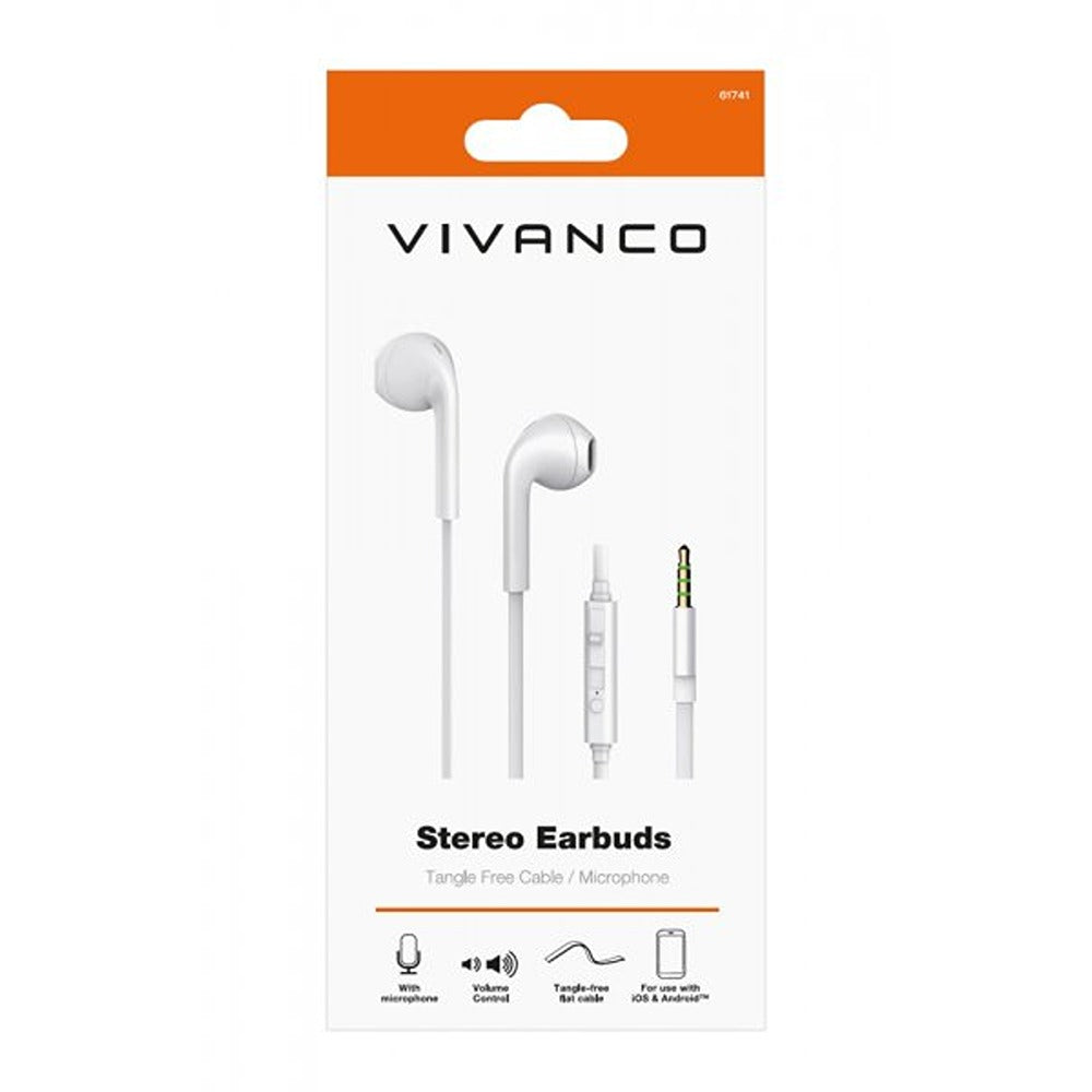 Vivanco Hodetelefoner Stereo Earbuds 3.5mm Hvit