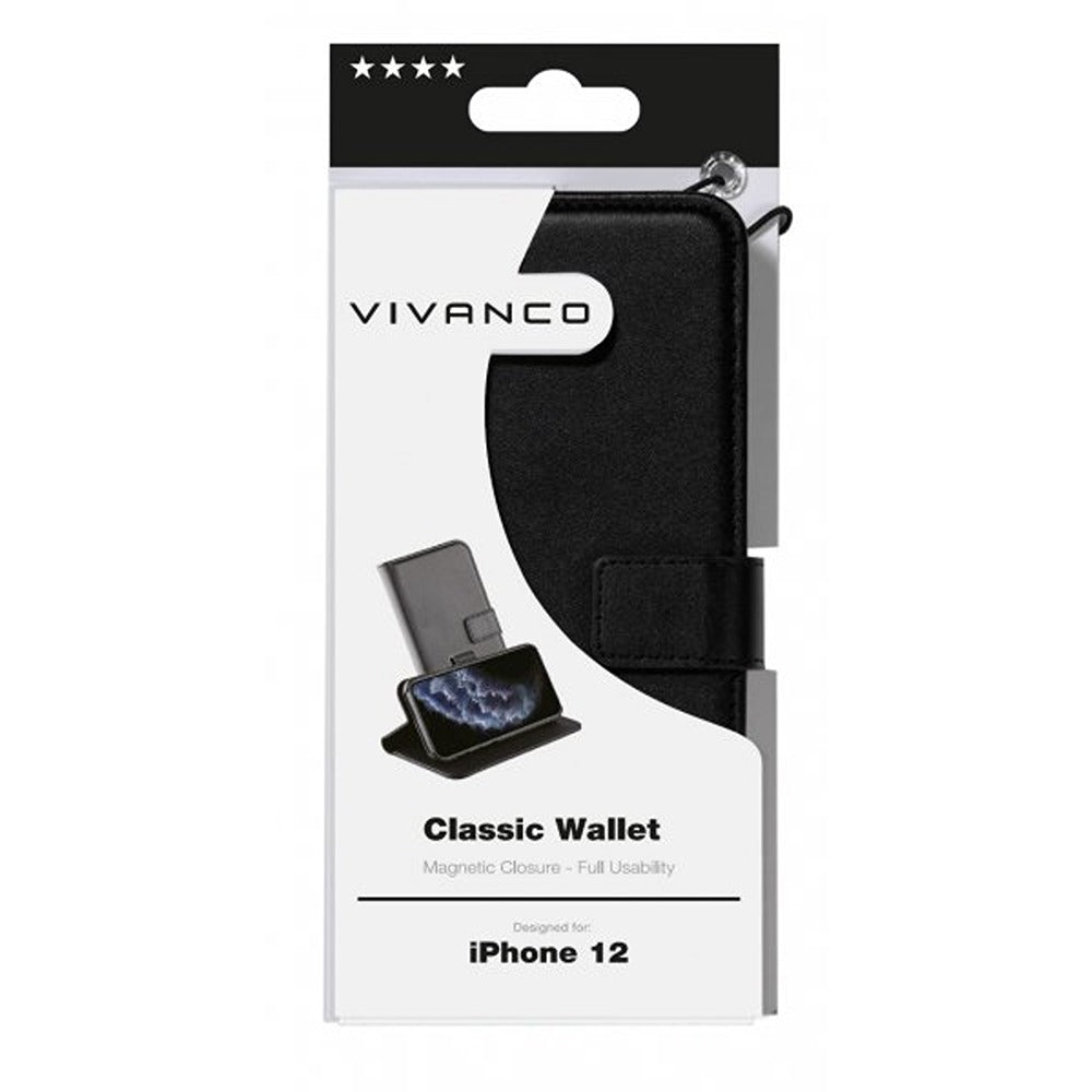 Vivanco iPhone 12 Mini Etui Classic Wallet Svart