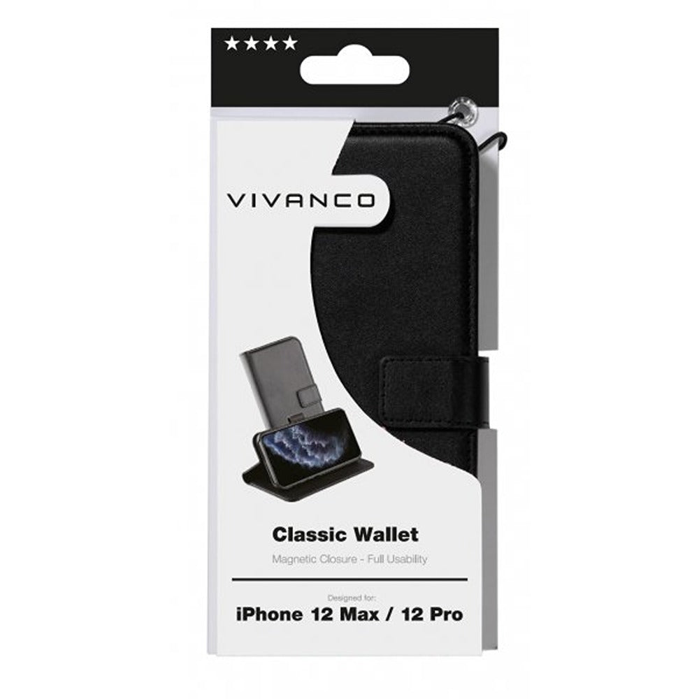Vivanco iPhone 12/iPhone 12 Pro Etui Classic Wallet Svart