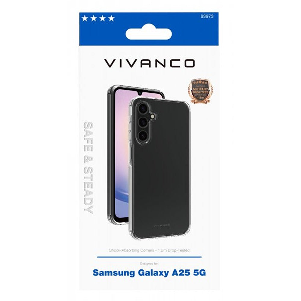 Vivanco Samsung Galaxy A25 Deksel Safe & Steady Transparent