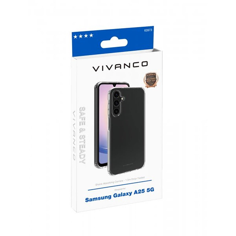 Vivanco Samsung Galaxy A25 Deksel Safe & Steady Transparent